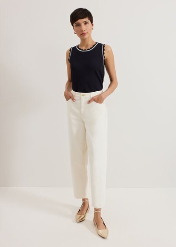 Phase Eight Sophia Barrel Trousers Cream Australia | ZO6354091